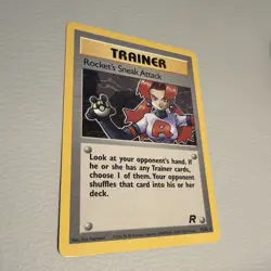 Pokemon Vintage Non-Holo Rare Rocket’s Sneak Attack 72/82 Team Rocket WotC LP - Image 1