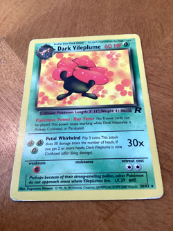 Pokemon TCG Dark Vileplume 30/82 Non-Holo Rare Card Team Rocket Vintage WOTC LP - Image 1