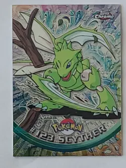 2000 Topps Chrome Pokemon #123 Scyther Chrome - Image 1