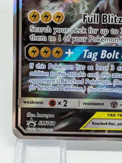 Pokemon Pikachu & Zekrom GX TAG TEAM GX Promo Holo SM168 English Card - Image 4