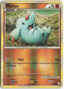 Pokemon - Phanpy #77/123 - HeartGold SoulSilver Reverse Holo - Image 1