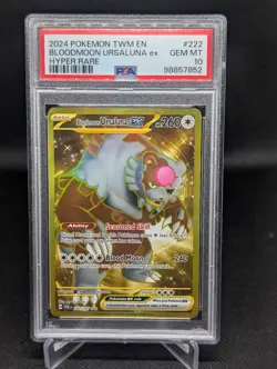 2024 Pokemon TCG Pokemon Bloodmoon Ursaluna Ex Hyper Rare PSA 10 - Image 1