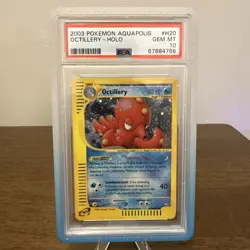 Pokemon Octillery Aquapolis E Reader Holo Rare #H20 PSA10 Gem Mint W GradedGuard - Image 1