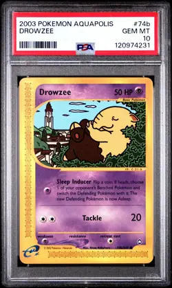 2003 POKEMON AQUAPOLIS #74B DROWZEE PSA 10 - Image 1