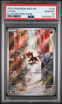 2025 POKEMON MEG EN-MEGA EVOLUTION ILLUSTRATION RARE #139 LITLEO PSA 10 - Image 1