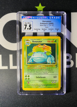 Venusaur 18/130 - Vintage WOTC Pokemon - 2000 Base Set 2 - CGC 7.5 - Image 1