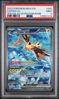 2023 POKEMON MEW EN-151 SPECIAL ILLUSTRATION RARE #202 ZAPDOS EX PSA 9 - Image 1