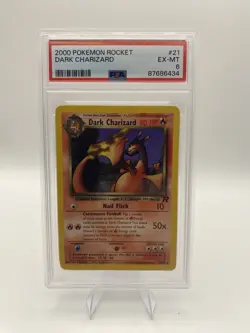 Pokemon TCG Dark Charizard 21/82 Team Rocket PSA 6 Regular Rare HP 80 - Image 1