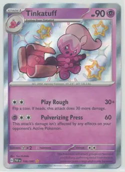 Tinkatuff 2023 Pokemon SVI Paldean Fates Shiny Rare #166/091 - Image 1