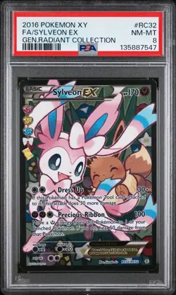 2016 POKEMON XY GENERATIONS RADIANT COLL #RC32 FULL ART/SYLVEON EX PSA 8 - Image 1