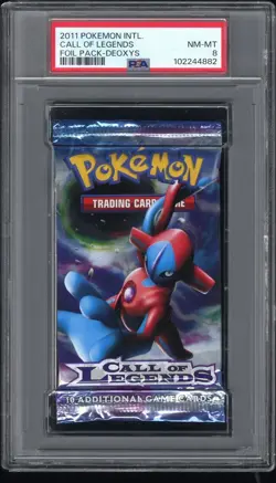 2011 Pokemon Intl. Call Of Legends Deoxys Art Work PSA 8 Foil Booster Pack NM-M - Image 1