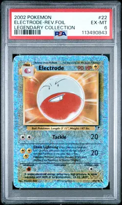 Electrode Reverse Holo #22 2002 Pokemon Legendary Collection PSA 6 250001 - Image 1