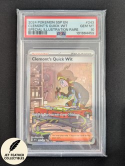 Clemont's Quick Wit 243/192 PSA 10 Special Illustration Surging Sparks Pokemon - Image 1