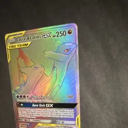 Pokemon Latias & Latios GX TAG TEAM Secret Rare Full Art 190/181 Sm-Team Up Holo - Image 2