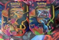 Pokemon TCG - NEW Mega Charizard X and Y Tins! - Pair - Cheapest - Image 1