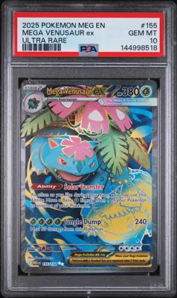 2025 Pokemon Meg En-Mega Evolution #155 Mega Venusaur Ex Ultra Rare PSA 10 - Image 1