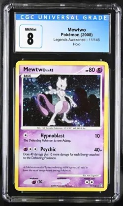 Pokemon TCG Mewtwo Legends Awakened Holo CGC 8 NM/MINT #11/146 - Image 1