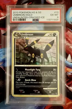 Pokemon Umbreon Cracked Ice Holo Deck Exclusives 010/090 PSA English 2010 - Image 1
