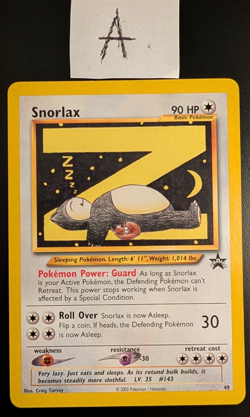 2002 Pokemon League Snorlax #49 WOTC Black Star Promo - Image 1