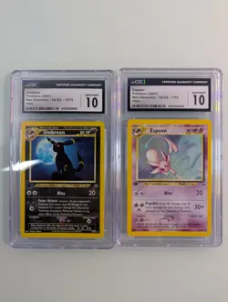 Pokemon Neo Discovery 1st Edition Espeon & Umbreon 1/75 13/75 CGC 10 Gem Mint - Image 1