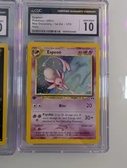 Pokemon Neo Discovery 1st Edition Espeon & Umbreon 1/75 13/75 CGC 10 Gem Mint - Image 3