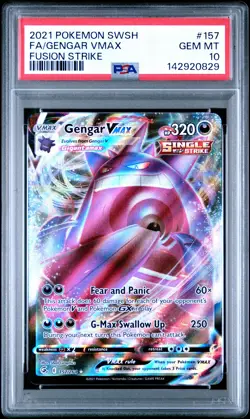2021 POKEMON SWORD & SHIELD FUSION STRIKE #157 FULL ART/GENGAR VMAX PSA 10 - Image 1