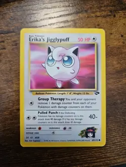 Pokemon TCG Erika's Jigglypuff Card 69/132 1st Edition Gym Challenge LP - Image 1