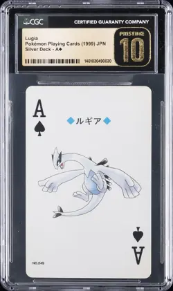 2000 POKEMON SILVER VERSION PLAYING CARDS ACE OF SPADES LUGIA CGC 10 PRISTINE - Image 1