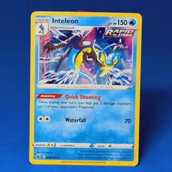 Inteleon Holo Rare 043/198 Chilling Reign Pokemon Card TCG 2021 Ccg Rapid Strike - Image 1