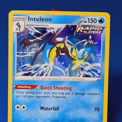 Inteleon Holo Rare 043/198 Chilling Reign Pokemon Card TCG 2021 Ccg Rapid Strike - Image 3