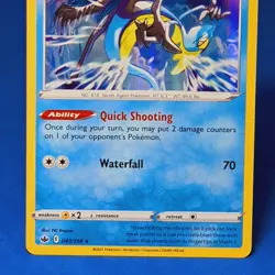 Inteleon Holo Rare 043/198 Chilling Reign Pokemon Card TCG 2021 Ccg Rapid Strike - Image 4