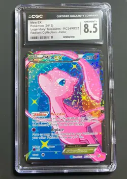 CGC 8.5 Mew EX Legendary Treasures RC24/RC25 Radiant (Collection) Pokemon Card - Image 1