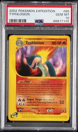 2002 POKEMON EXPEDITION #65 TYPHLOSION PSA 10 - Image 1
