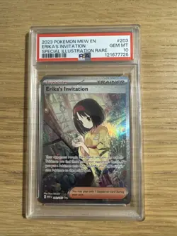 2023 POKEMON MEW EN-151 SPECIAL ILLUSTRATION RARE #203 ERIKA'S INVITATION PSA 10 - Image 1