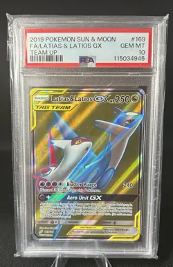 Pokemon TCG Latias Latinos Gx 169 Ultra Rare Sun Moon PSA 10 GEM MT - Image 1