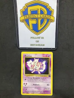 POKEMON PROMO BLACKSTAR MEWTWO N°3 LP {ENG} "WB" STAMPS - Image 1