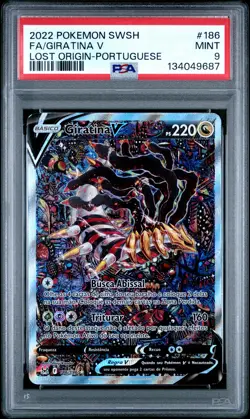2022 POKEMON SWORD & SHIELD LOST ORIGIN PORTUGUESE FULL ART/GIRATINA V PSA 9 - Image 1
