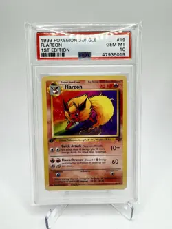 1999 POKEMON JUNGLE 1ST EDITION #19 FLAREON PSA 10 - Image 1
