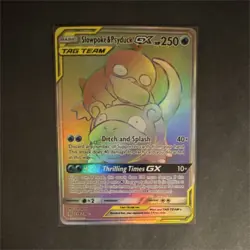Pokemon Slowpoke & Psyduck GX TAG TEAM Secret Rare 239/236 Sm-Unified Minds Holo - Image 1