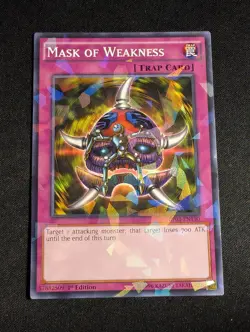 Yugioh - Mask of Weakness BP03-EN190 1st Edition Shatterfoil Rare NM - Image 1
