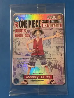 One Piece Monkey D. Luffy US Voyage College Basketball Promo Card (Sealed- New) - Image 1