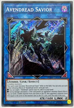 BLHR-EN045 Avendread Savior - Secret Rare 1st Edition Near Mint YuGiOh Card - Image 1