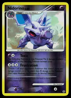 Pokemon Card - Nidorino Rising Rivals 74/111 Common Reverse Holo - Image 1