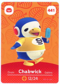 Chabwick #441 - Amiibo Card - Animal Crossing Series 5 - NFC Scan - Authentic - Image 1