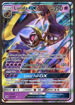 Pokemon TCG - Lunala GX 66/149 - Sun & Moon Holo Ultra rare OFF CENTER / MC - Image 1