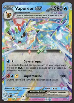 Vaporeon EX 023/131 Prismatic Evolutions Holo Ultra Rare Pokemon TCG - Image 1