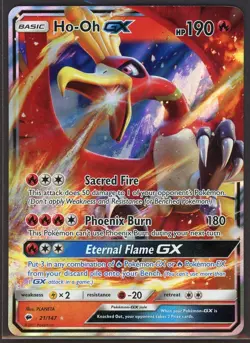 Pokemon TCG Ho-Oh GX Burning Shadows Holo Ultra Rare Card 21/147 - Image 1