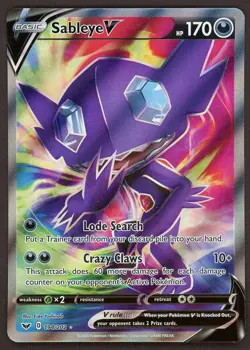 Sableye V 194/202 Full Art SWSH01: Sword & Shield Base Set Pokemon Card - Image 1