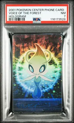 2001 POKEMON CENTER PHONE CARD HOLOGRAM CELEBI: THE VOICE OF THE FOREST PSA 7 - Image 1