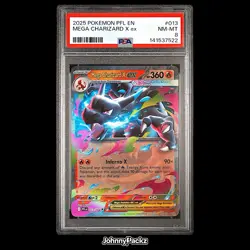 Mega Charizard X EX 013 - 2025 Phantasmal Flames Double Rare Pokemon Card PSA 8 - Image 1